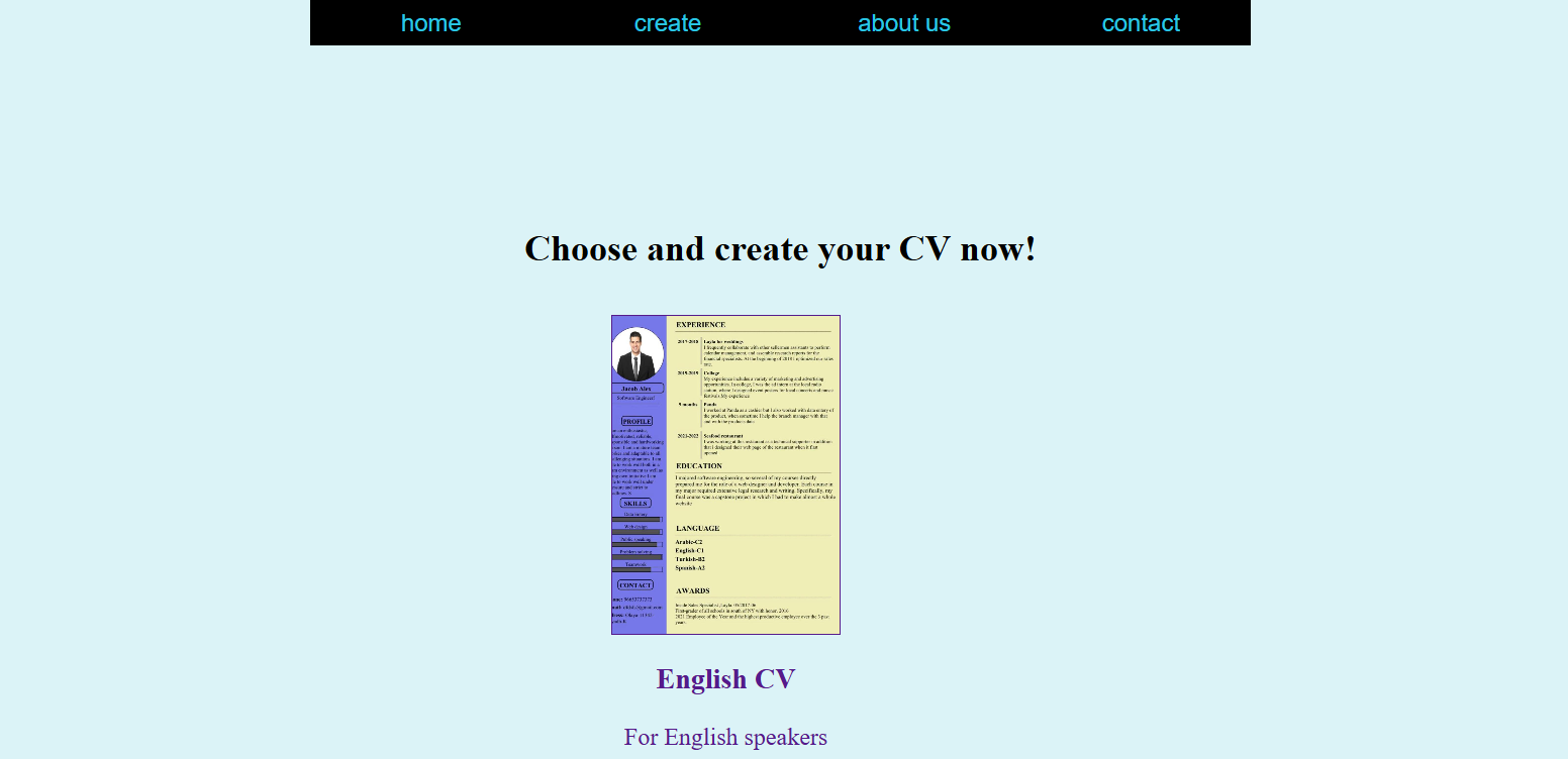 CV Creator Website screenshot 3